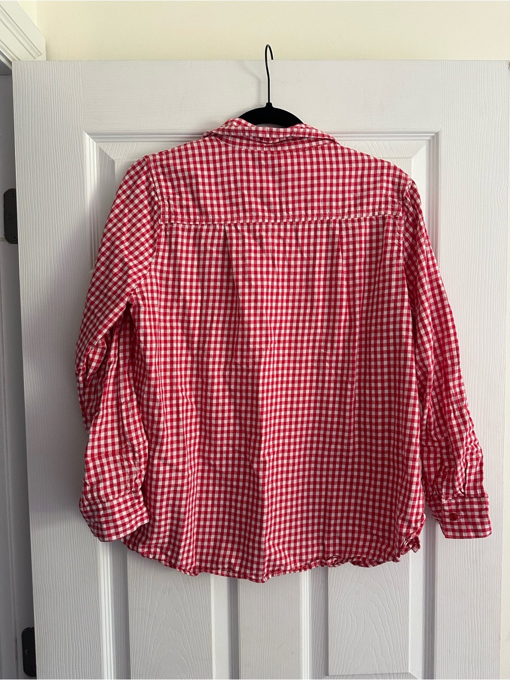 Size M Princess Cruises Women’s Red Gingham Floral Embroidered Button-Up Shirt - Picture 4 of 8